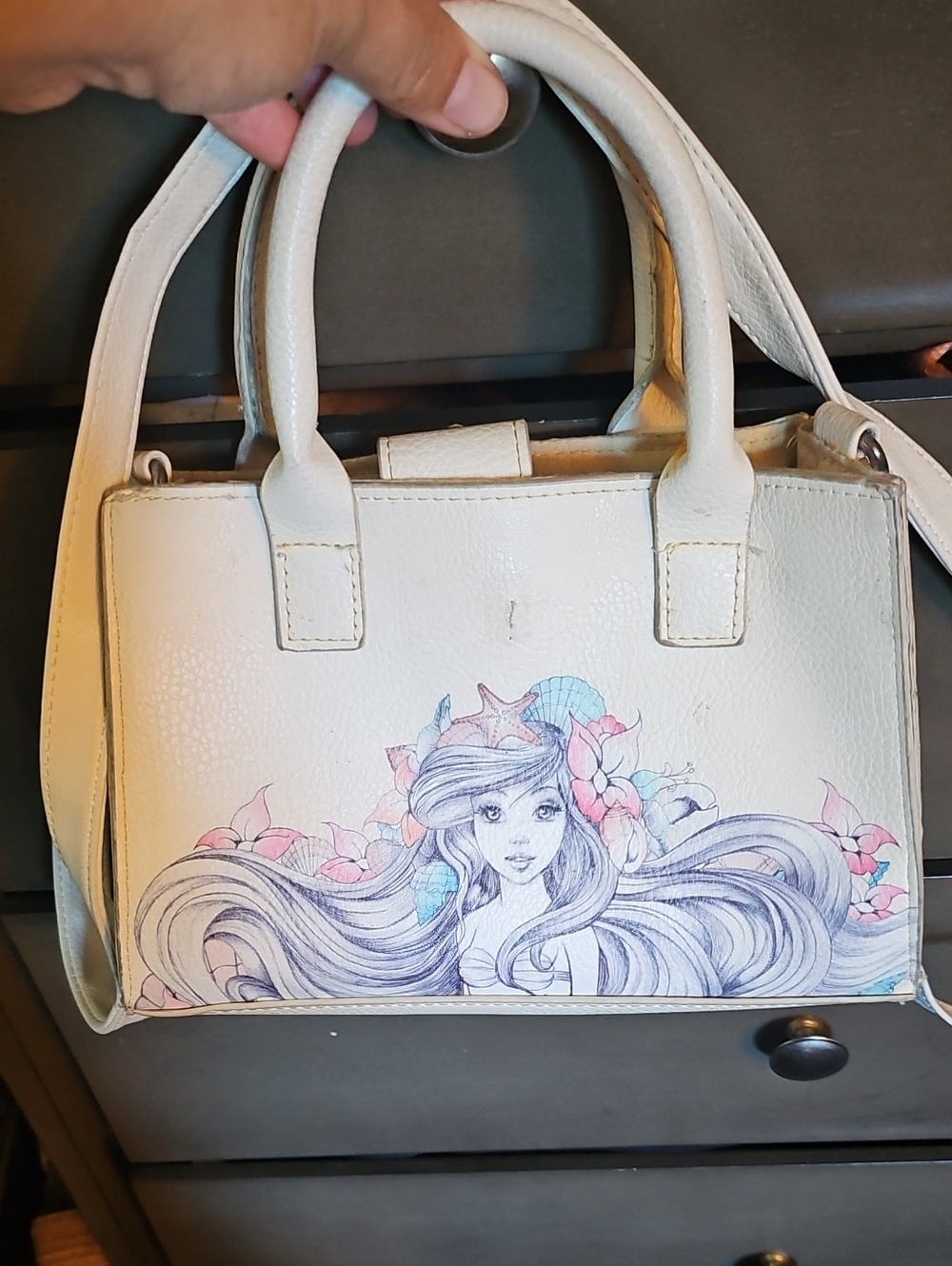 Loungefly White Mermaid Illustrated Satchel